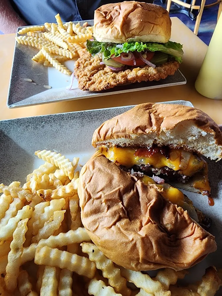 BBQ Bacon Cheeseburger and Pork Tenderloin Sandwich